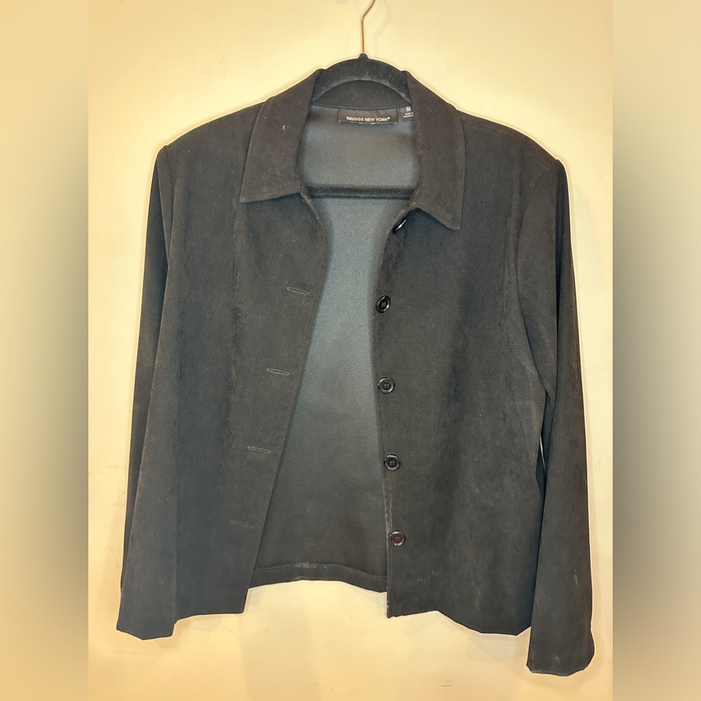Briggs New York Black Faux Suede Jacket Size Medium